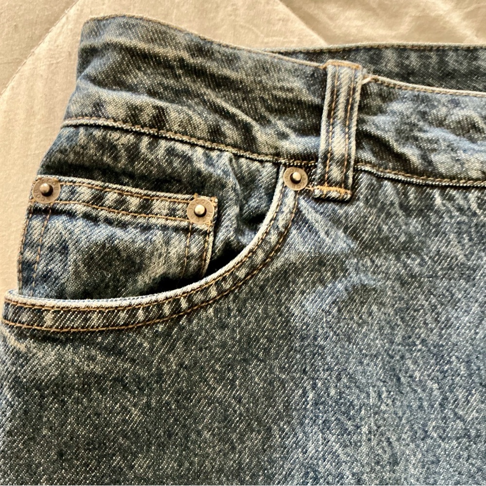 Jacob Dark Blue distressed Denim pencil Skirt - Picture 4 of 5